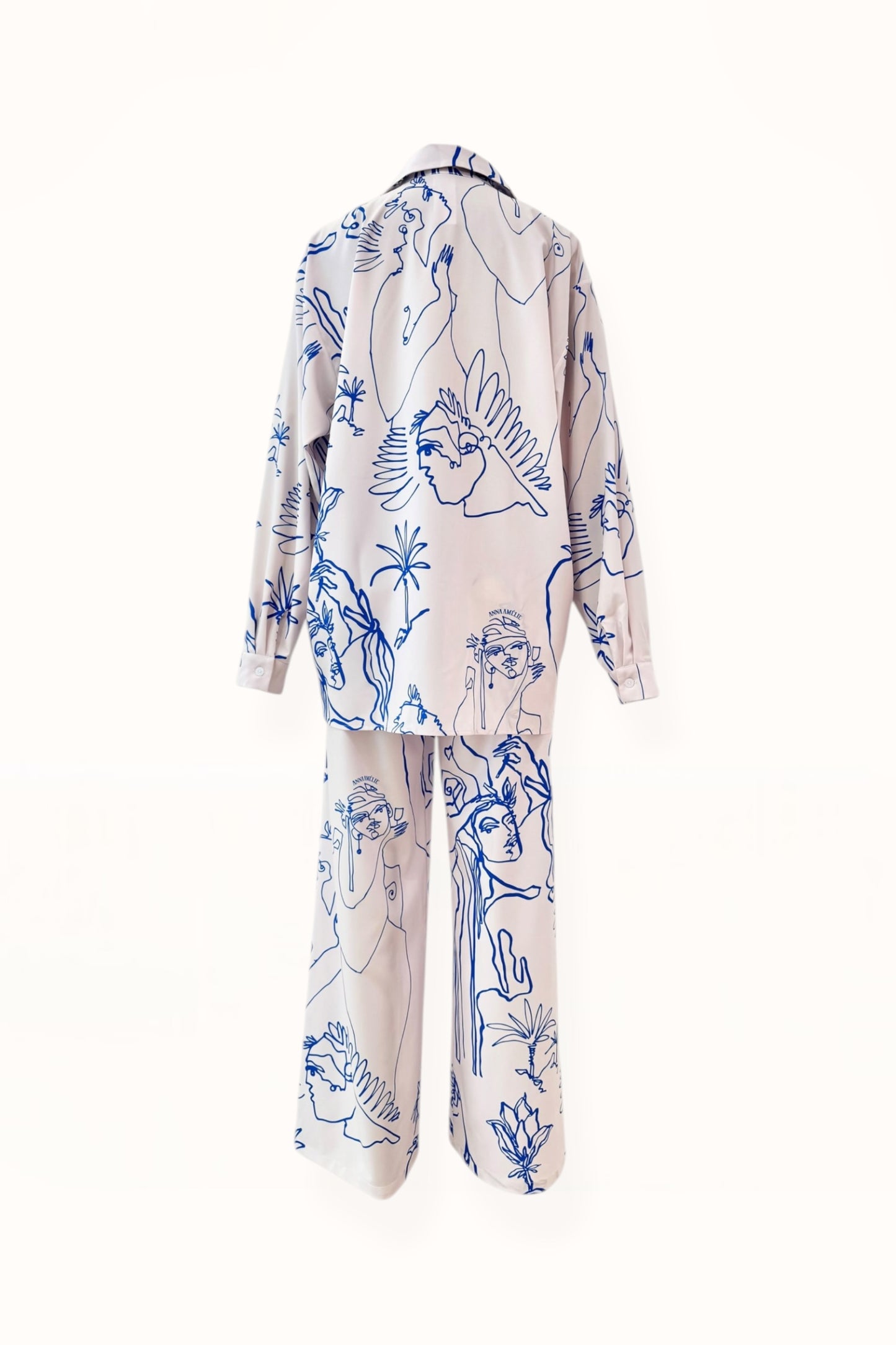 BUTTON DOWN SHIRT - “ARCADIA PRINT” | BLUE & OFF WHITE
