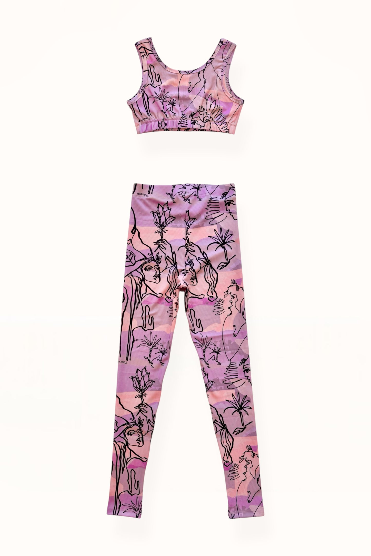 ACTIVEWEAR RIBBED SET – “EDEN PRINT” | LILAC & PINK