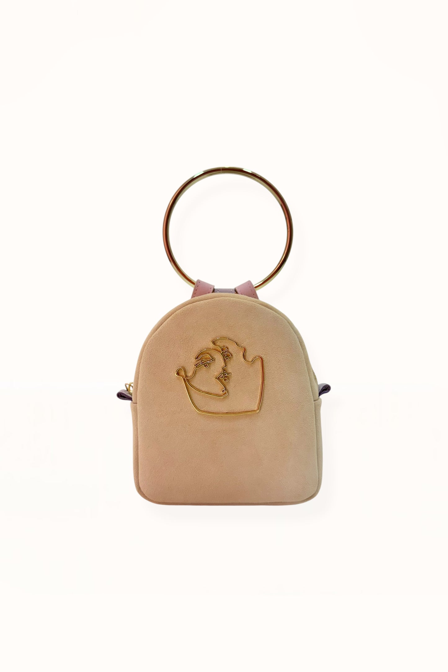 DORA BABY BACKPACK - SOFT BEIGE SUEDE | COLOR BLOCK