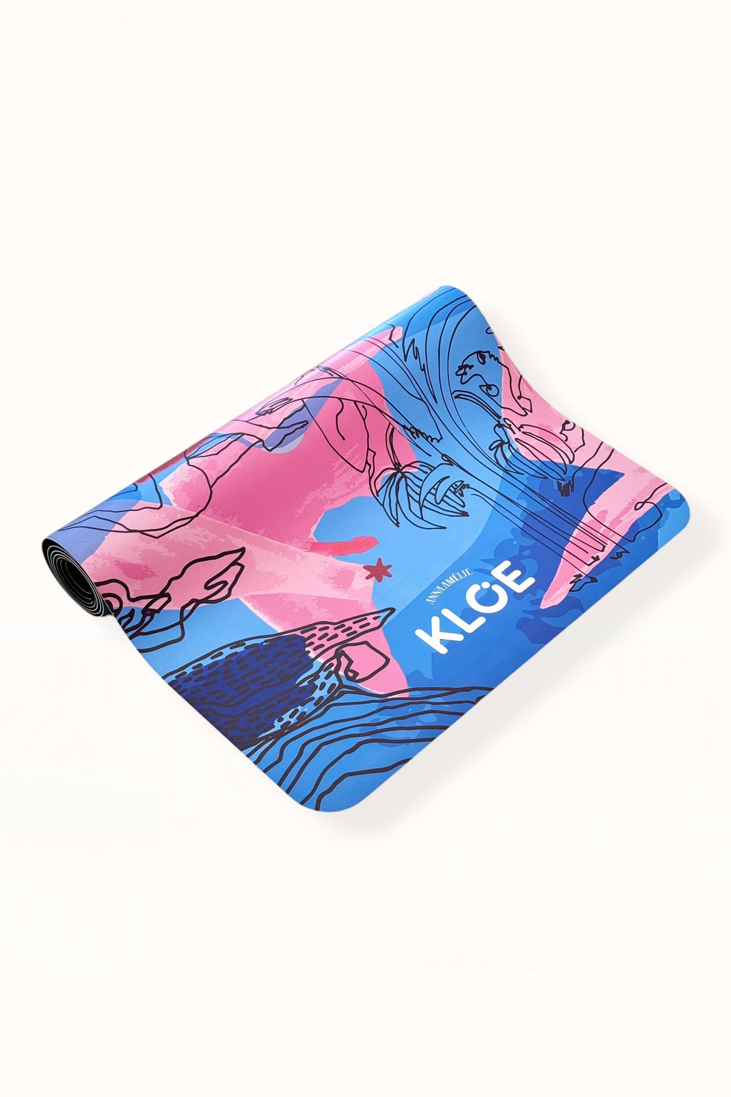 KLOE YOGA & PILATES MAT - “EDEN PRINT” | BLUE & PINK