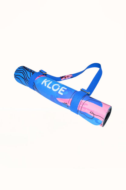 YOGA MAT STRAP - BLUE & PINK