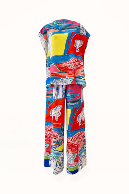 STRAIGHT CUT PANTS - “ARCADIA PRINT” | PATCHES MULTICOLOR