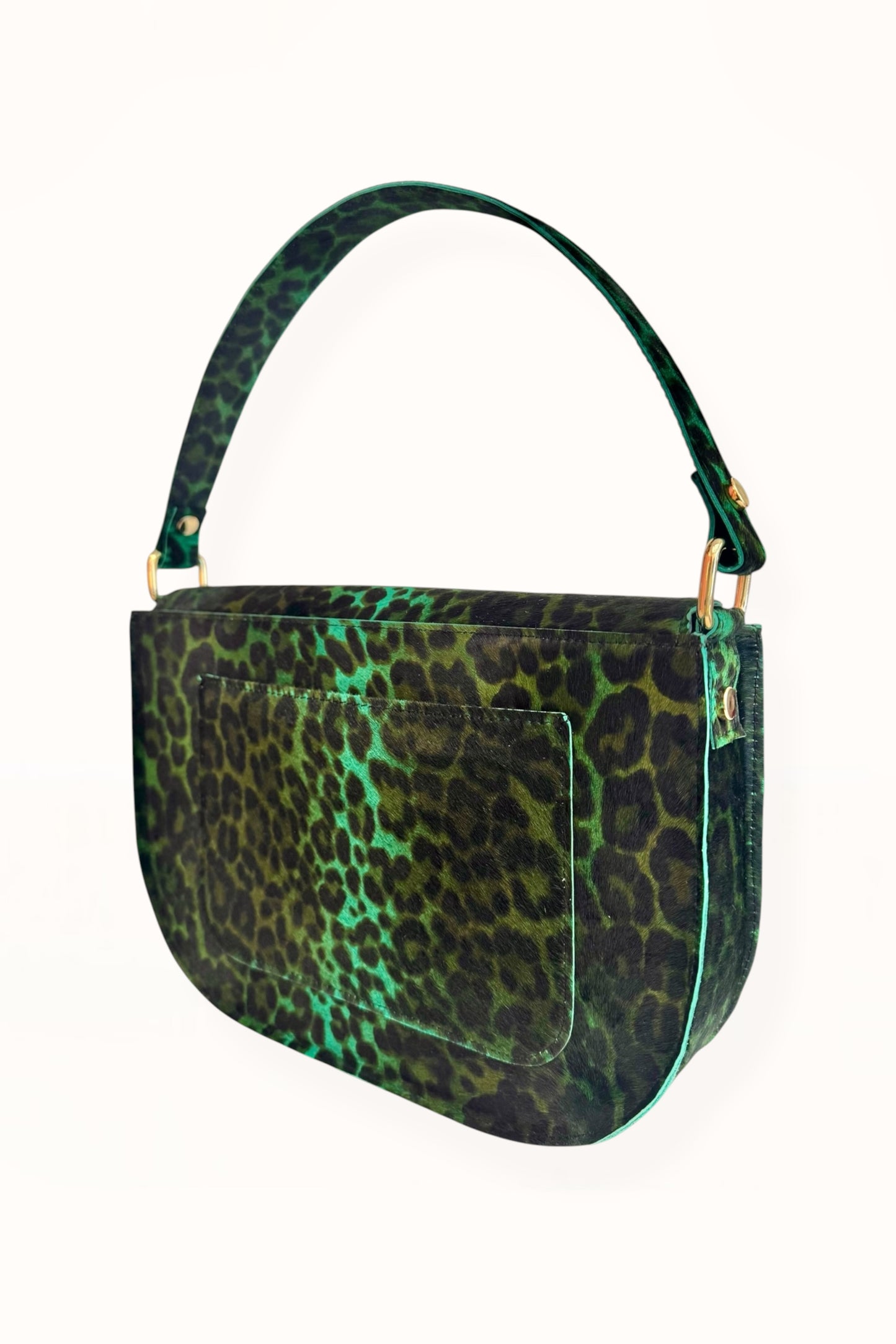 AUDREY BAG - LEOPARD PRINT GREEN HORSEHAIR LEATHER