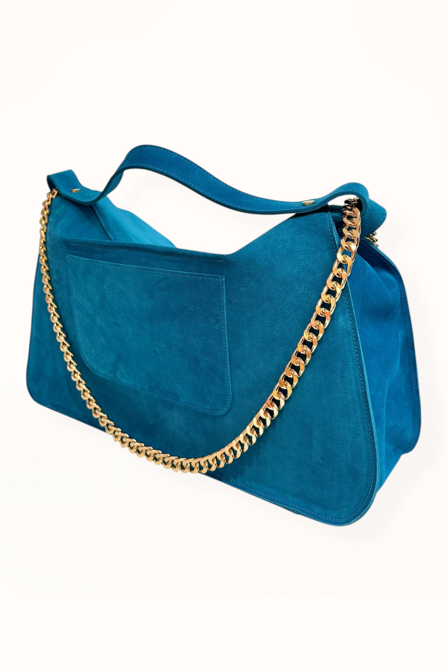 MARINA BAG - AZURE BLUE SUEDE LEATHER