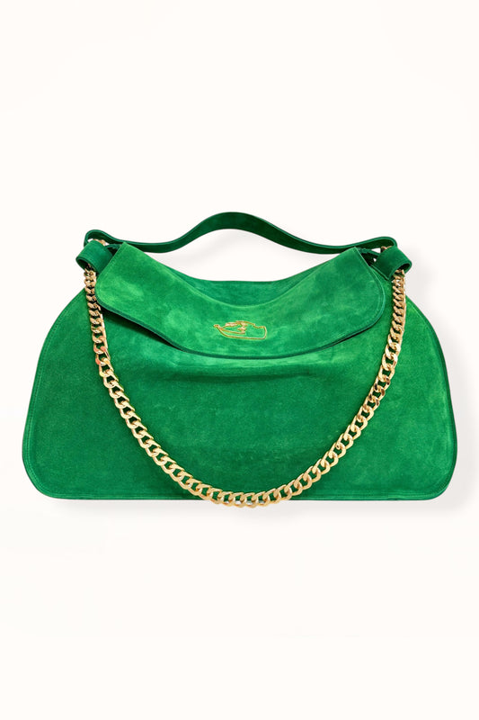 MARINA BAG - KELLY GREEN SUEDE LEATHER