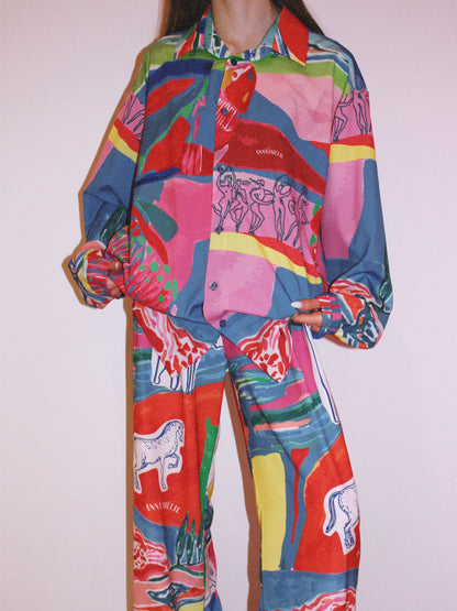 STRAIGHT CUT PANTS - “ARCADIA PRINT” | PATCHES MULTICOLOR