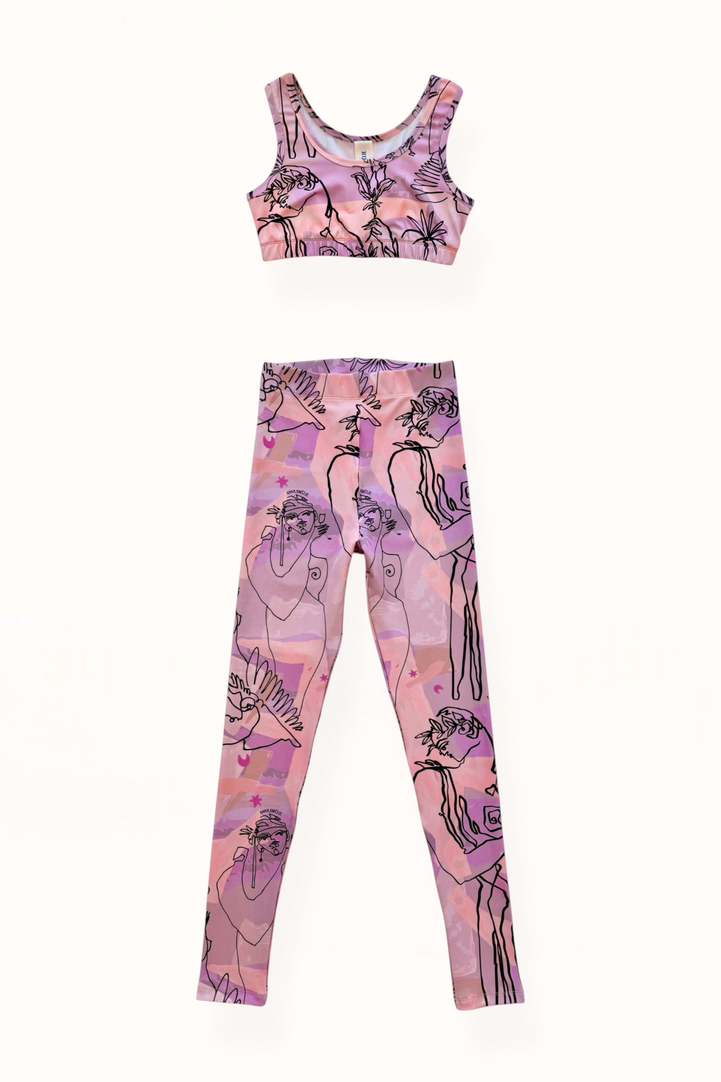 ACTIVEWEAR RIBBED SET – “EDEN PRINT” | LILAC & PINK