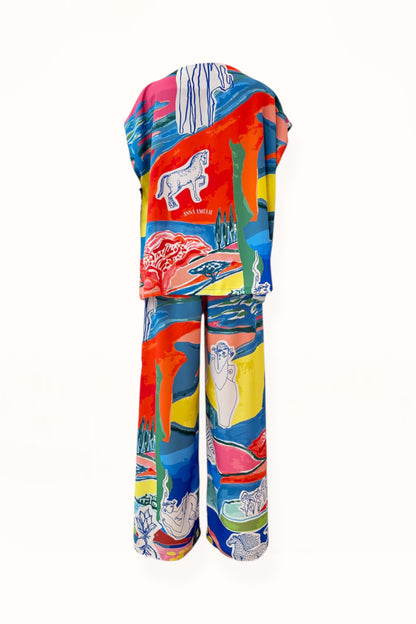STRAIGHT CUT PANTS - “ARCADIA PRINT” | PATCHES MULTICOLOR