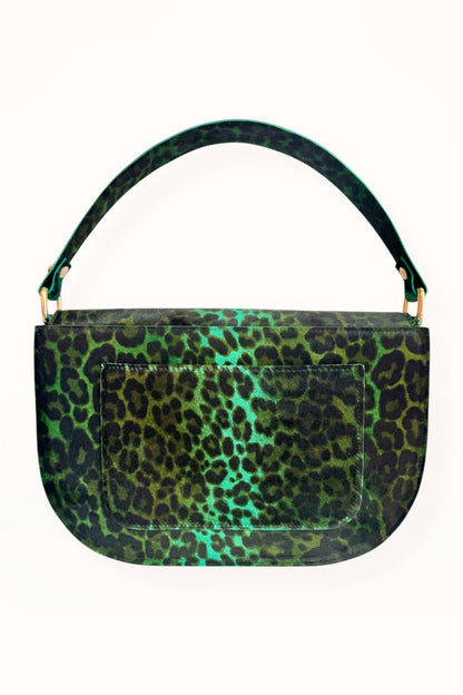 AUDREY BAG - LEOPARD PRINT GREEN HORSEHAIR LEATHER