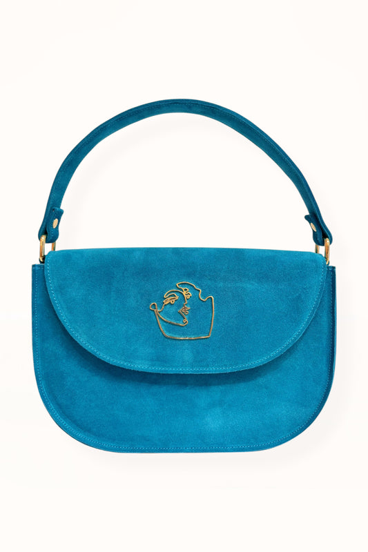 AUDREY BAG - AZURE BLUE SUEDE LEATHER