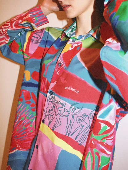 BUTTON DOWN SHIRT  - “PACIFIST PRINT” | WATERCOLOR