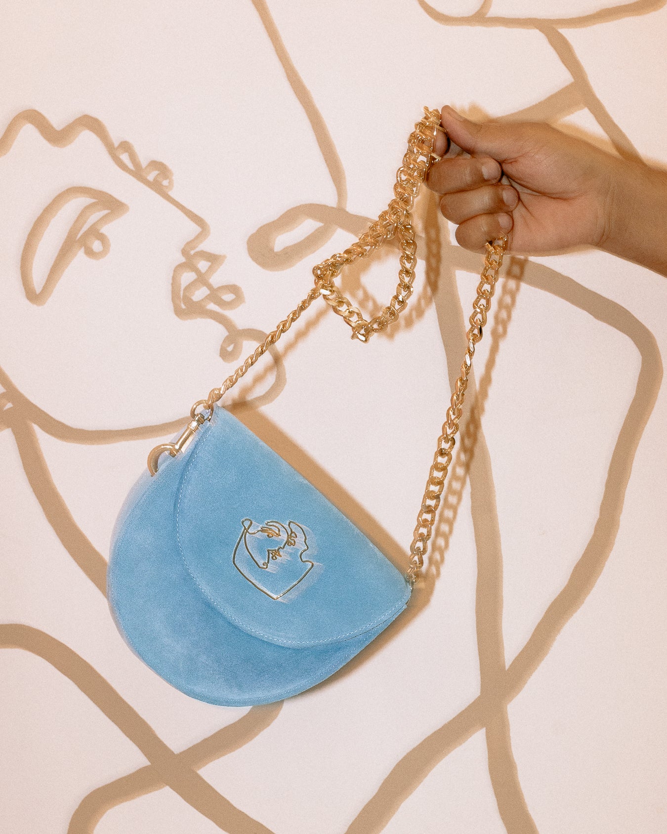DORIS BAG - STEEL BLUE SUEDE LEATHER