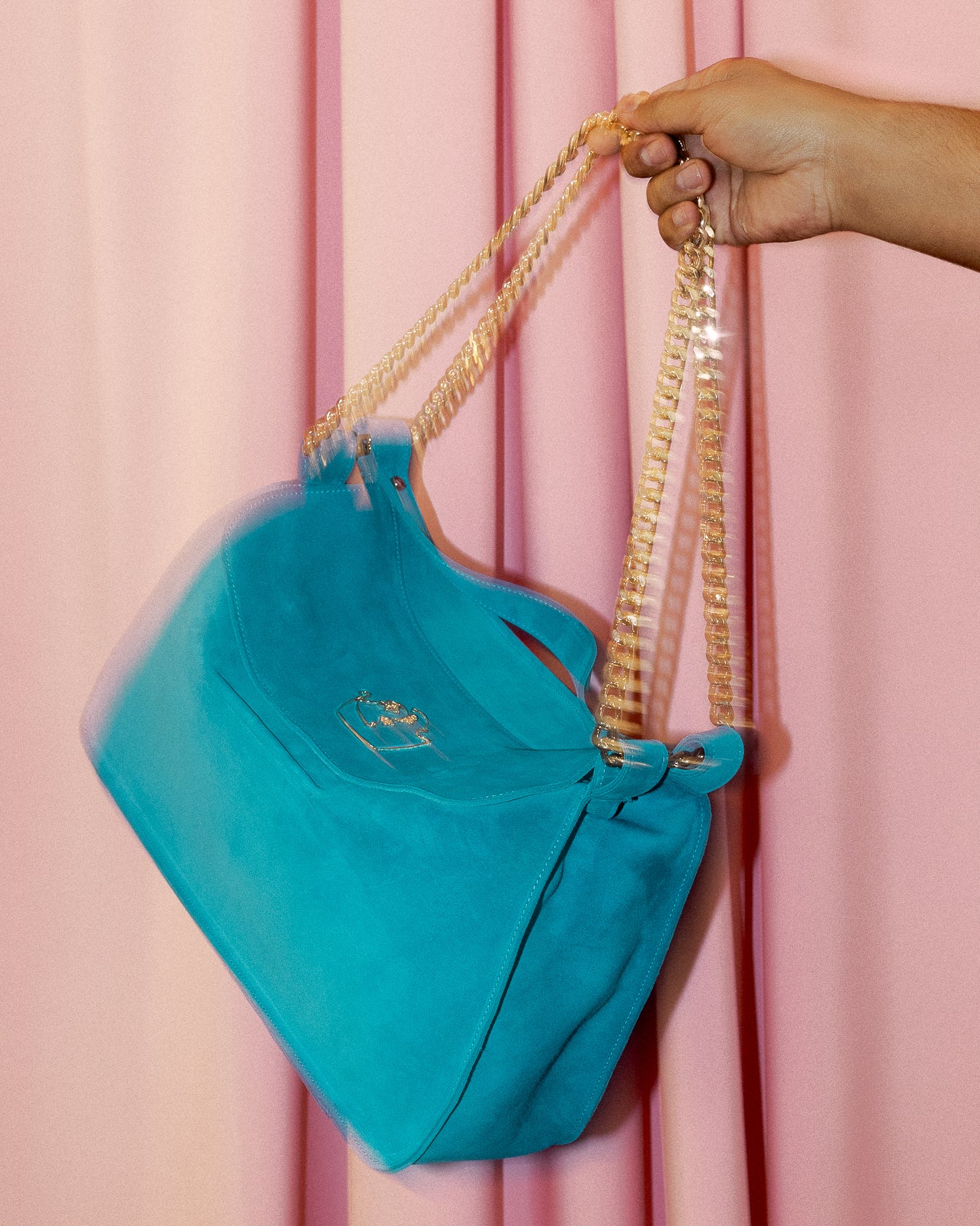 MARINA BAG - AZURE BLUE SUEDE LEATHER