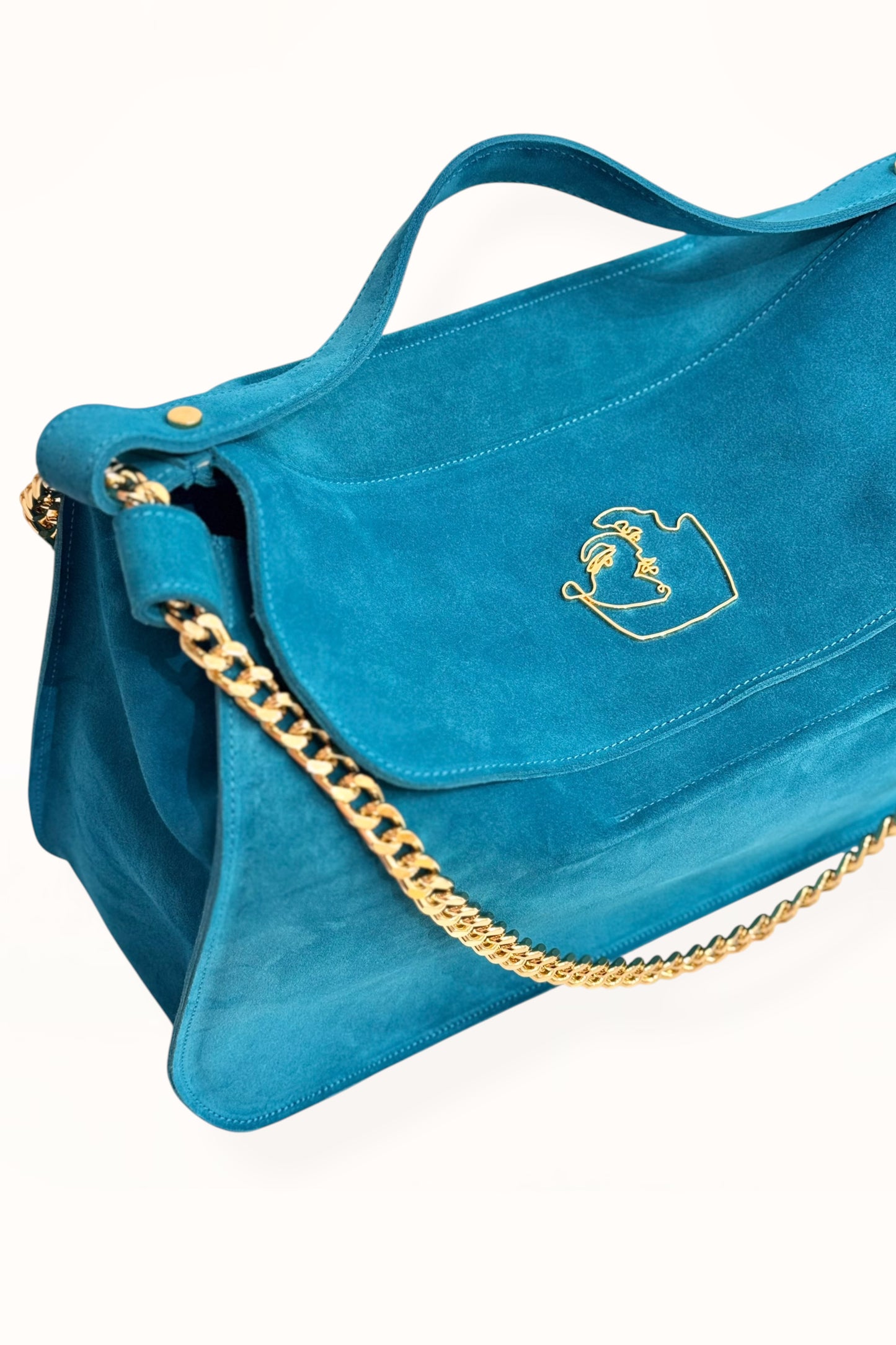 MARINA BAG - AZURE BLUE SUEDE LEATHER
