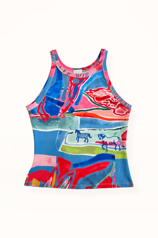 JERSEY TANK TOP  - “PACIFIST PRINT” | WATERCOLOR
