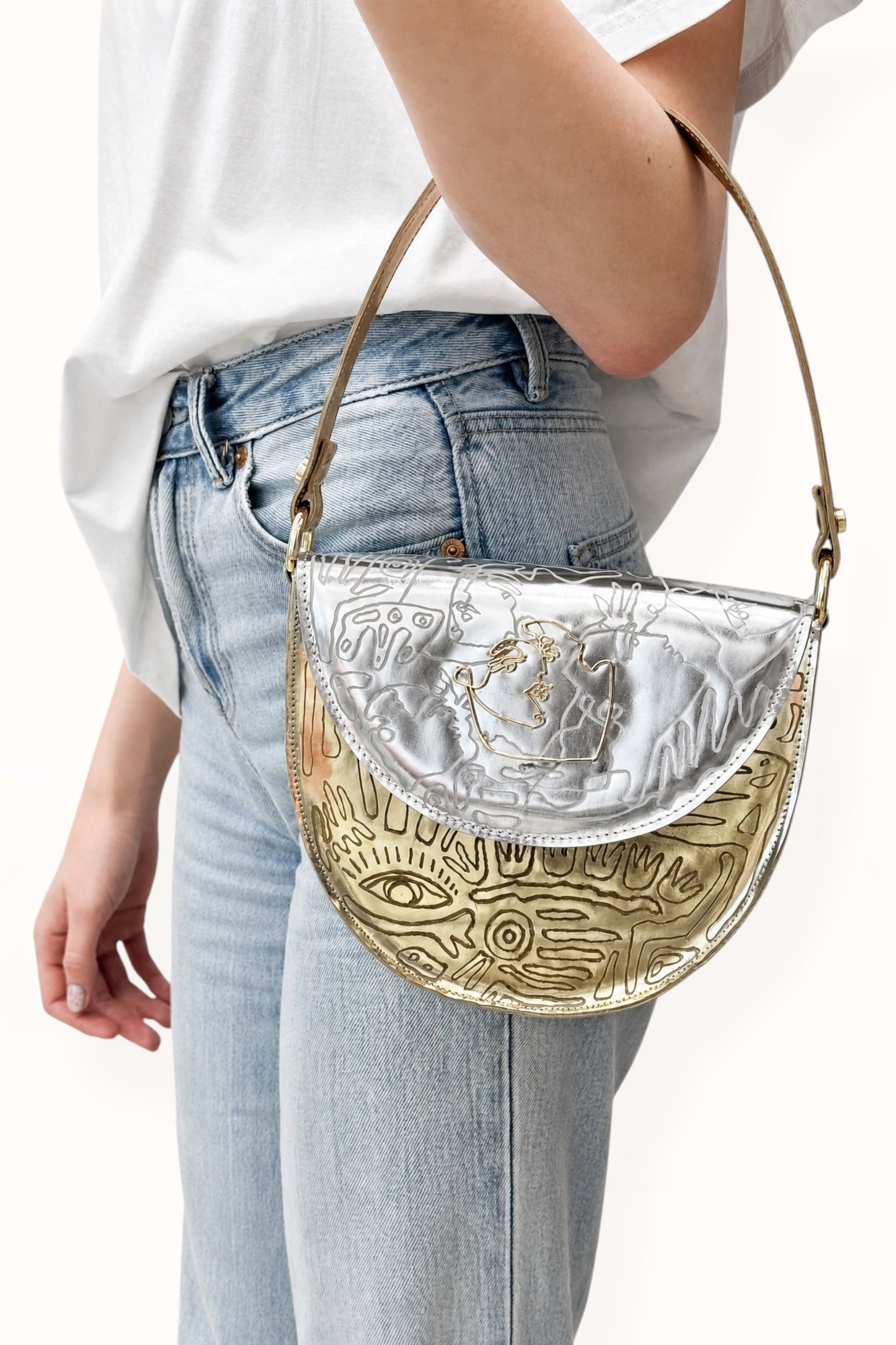 DEMI BAG - METALLIC COLOR BLOCK #2 LEATHER