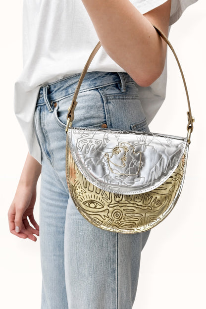 DEMI BAG - METALLIC COLOR BLOCK #2 LEATHER