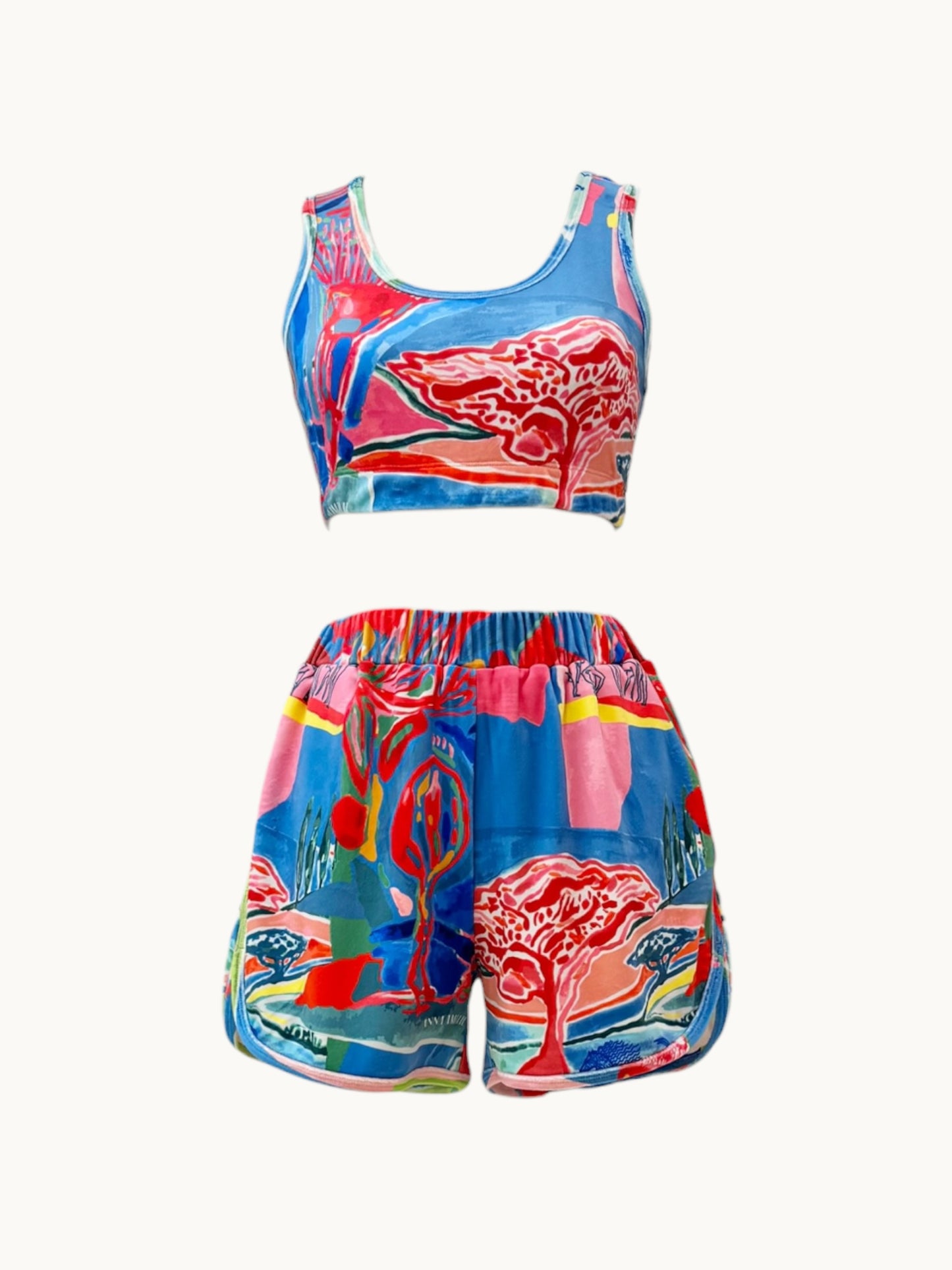 VELVET BRA TOP - “PACIFIST PRINT” | WATERCOLOR