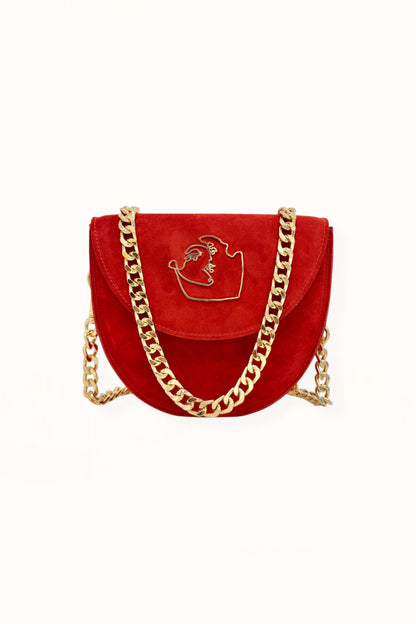 DORIS BAG - RED SUEDE LEATHER