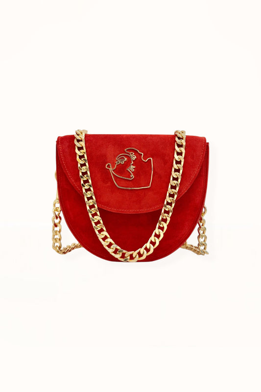 DORIS BAG - RED SUEDE LEATHER