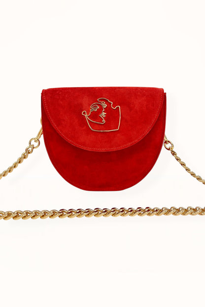 DORIS BAG - RED SUEDE LEATHER