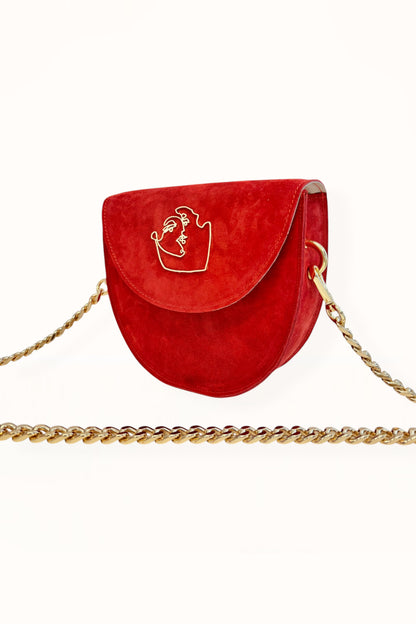 DORIS BAG - RED SUEDE LEATHER