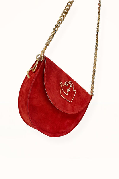 DORIS BAG - RED SUEDE LEATHER