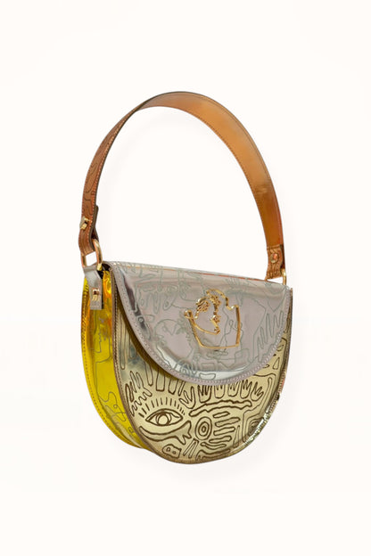 DEMI BAG - METALLIC COLOR BLOCK #2 LEATHER