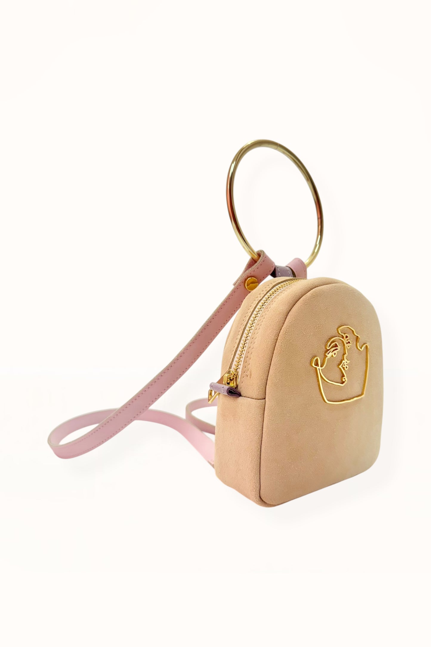 DORA BABY BACKPACK - SOFT BEIGE SUEDE | COLOR BLOCK