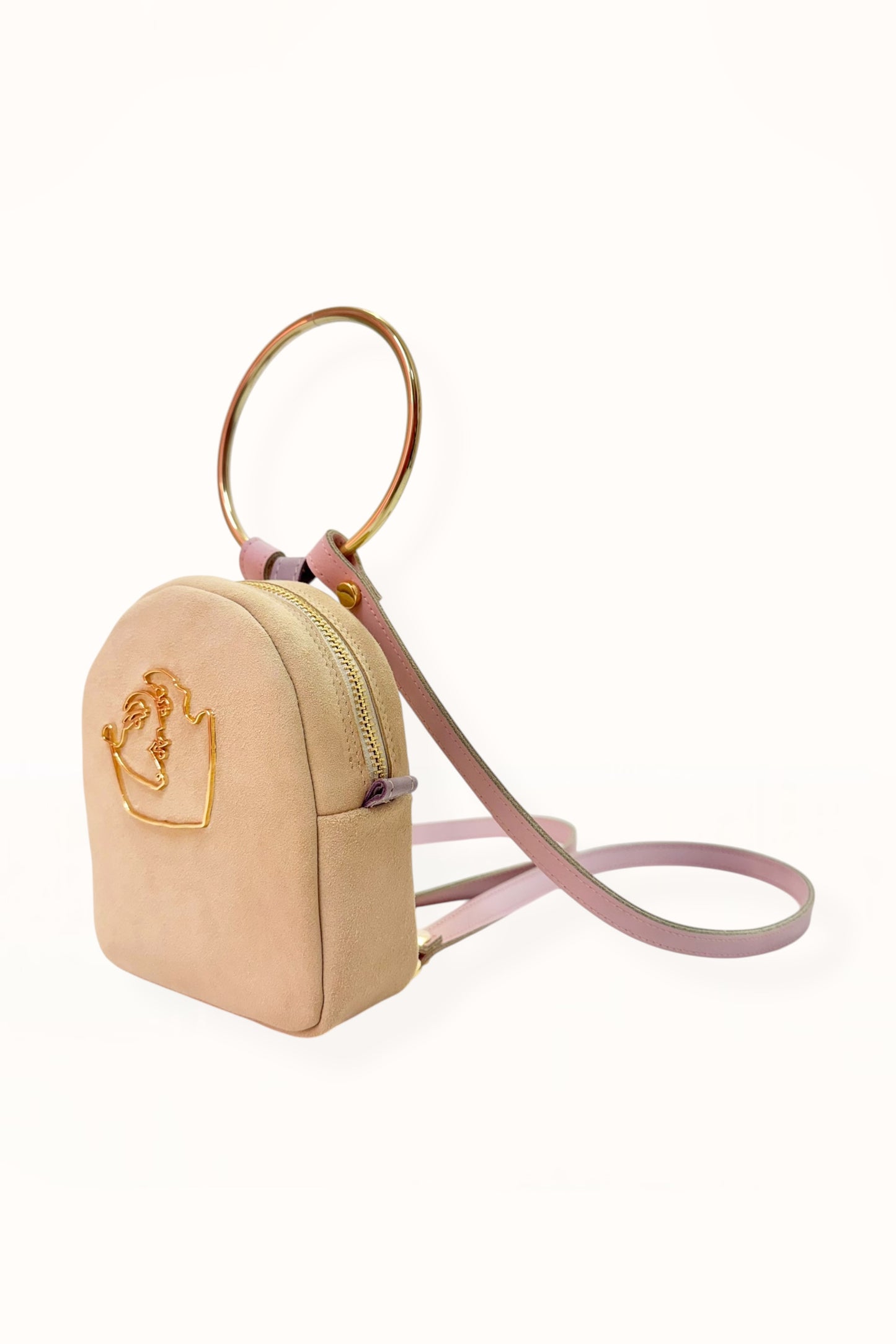 DORA BABY BACKPACK - SOFT BEIGE SUEDE | COLOR BLOCK