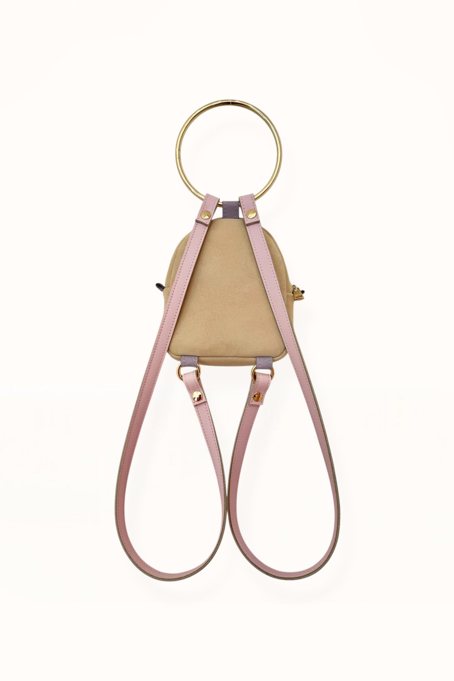 DORA BABY BACKPACK - SOFT BEIGE SUEDE | COLOR BLOCK