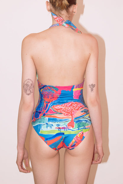PSARU SWIMSUIT - “PACIFIST PRINT” | WATERCOLOR