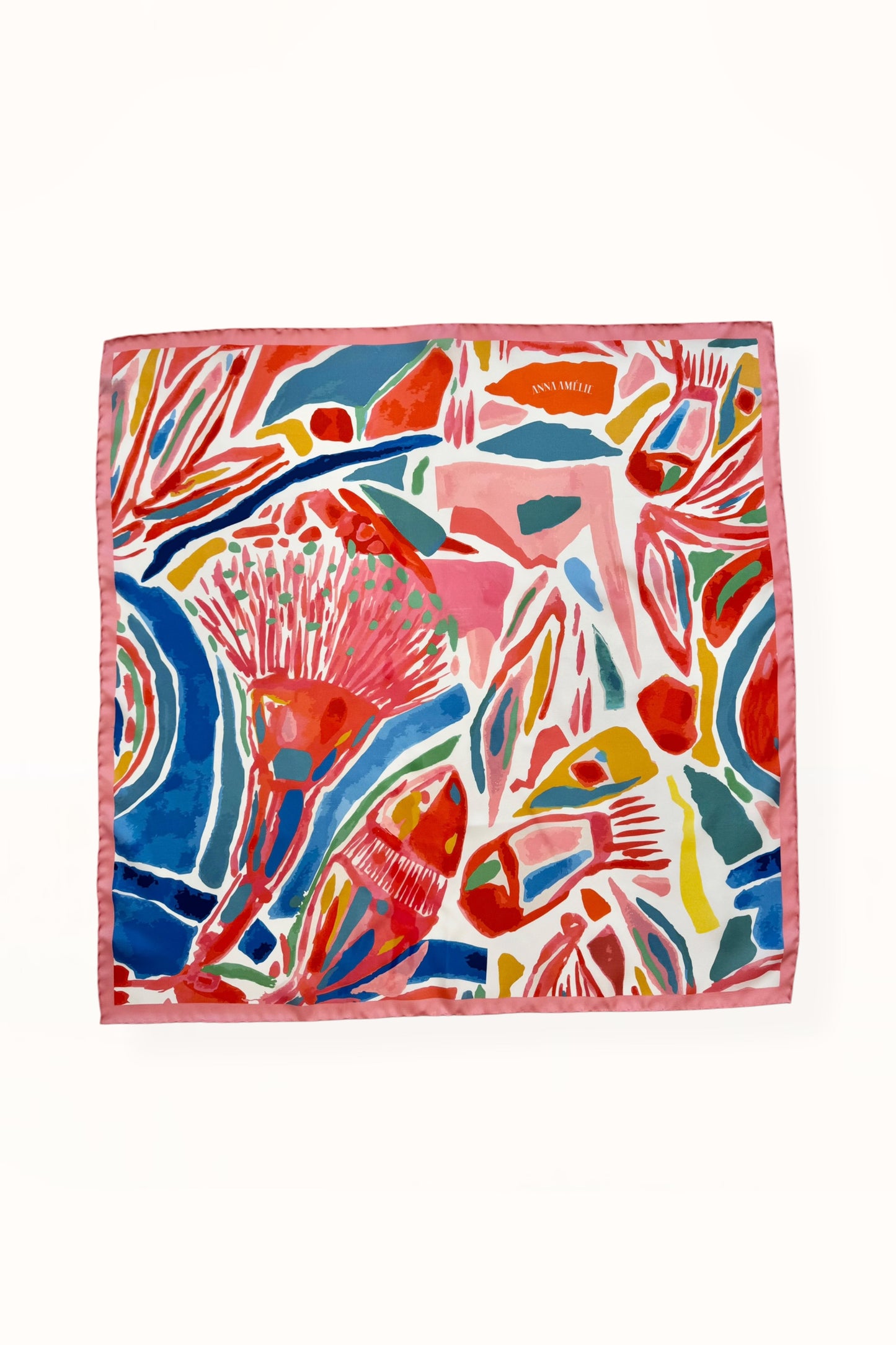 SILK SQUARE SCARF - “ARCADIA FLORAL PRINT” | PINK