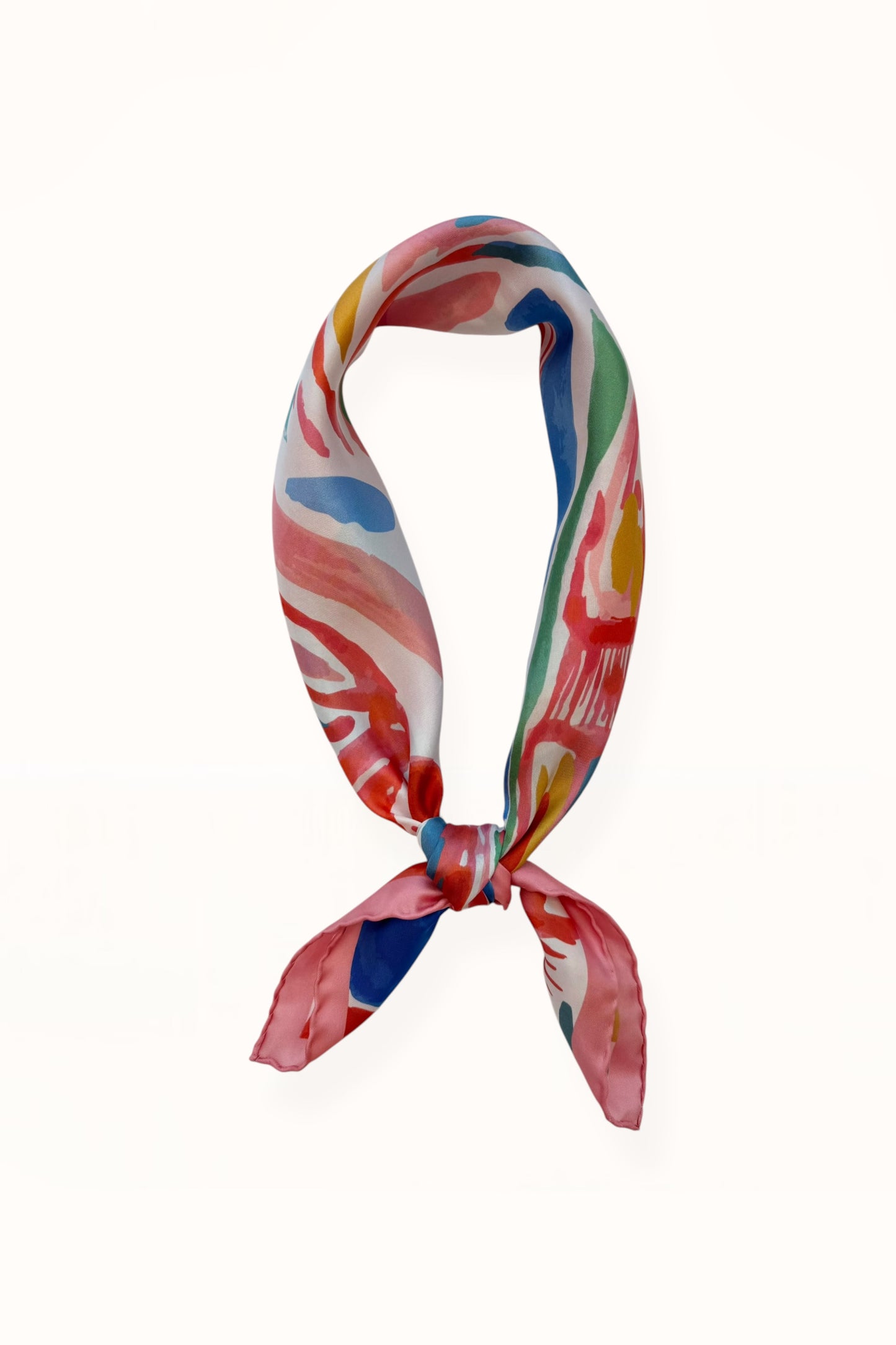 SILK SQUARE SCARF - “ARCADIA FLORAL PRINT” | PINK