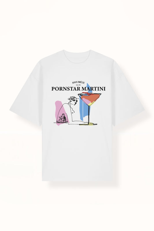 “PORNSTAR MARTINI” OVERSIZED T-SHIRT | WHITE