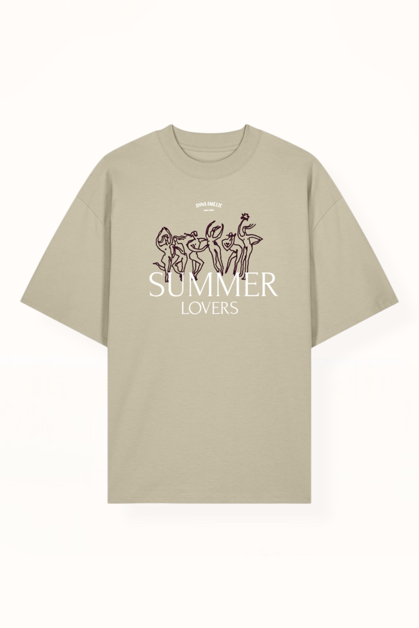 “SUMMER LOVERS” OVERSIZED T-SHIRT | TAUPE BEIGE