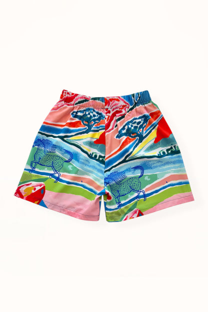 STRAIGHT CUT SHORTS - “PACIFIST PRINT” | WATERCOLOR
