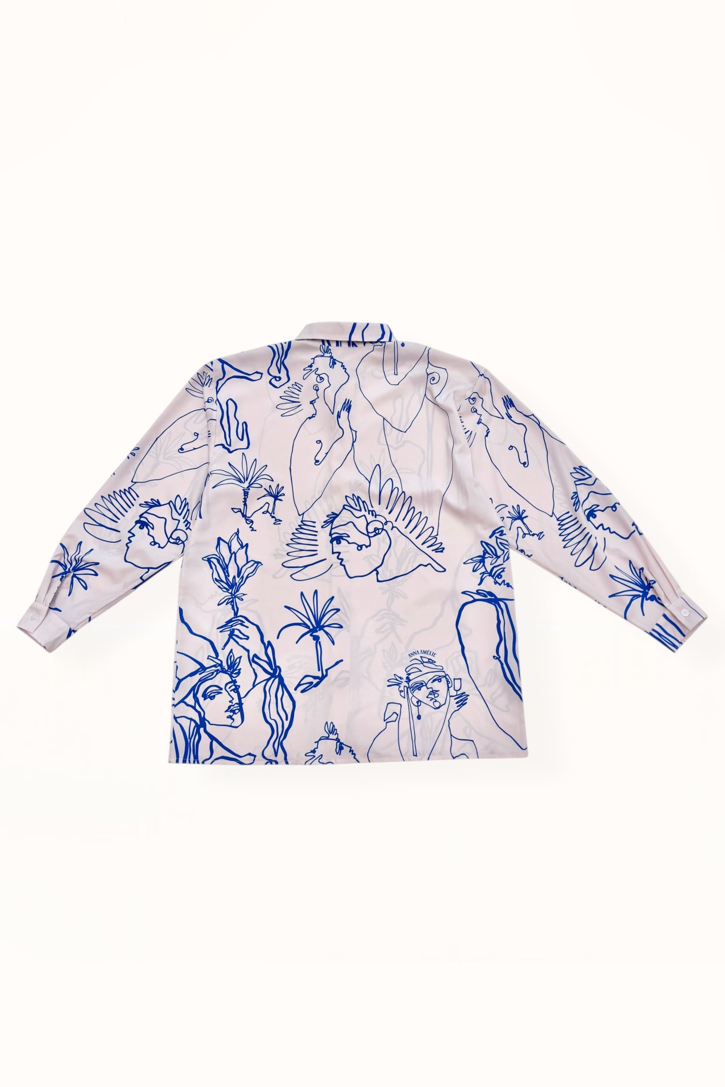 BUTTON DOWN SHIRT  - “ARCADIA PRINT” | BLUE & OFF WHITE 