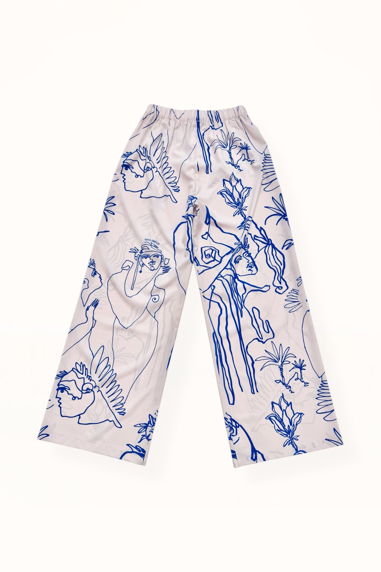 STRAIGHT CUT PANTS - “ARCADIA PRINT” | BLUE & OFF WHITE 