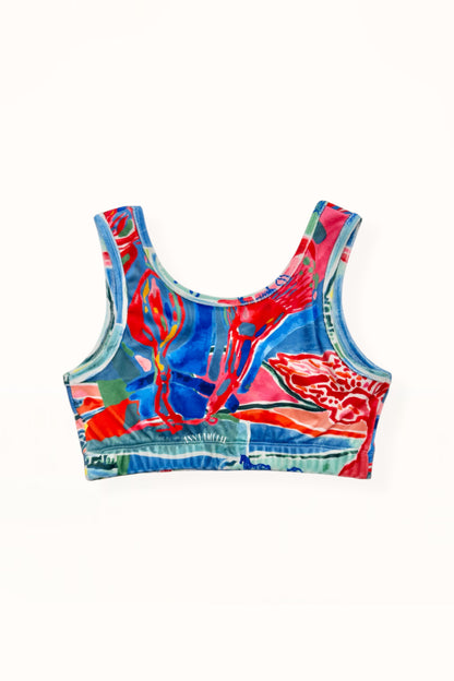 VELVET BRA TOP - “PACIFIST PRINT” | WATERCOLOR