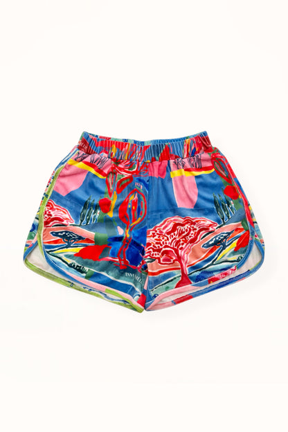 VELVET SHORTS - “PACIFIST PRINT” | WATERCOLOR