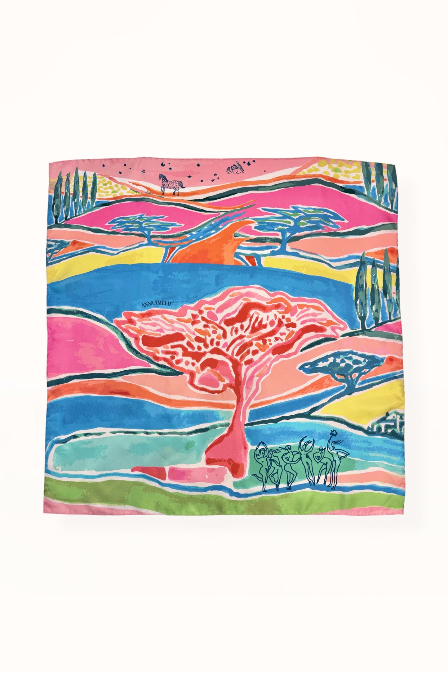 SILK SQUARE SCARF - “PACIFIST PRINT” | WATERCOLOR