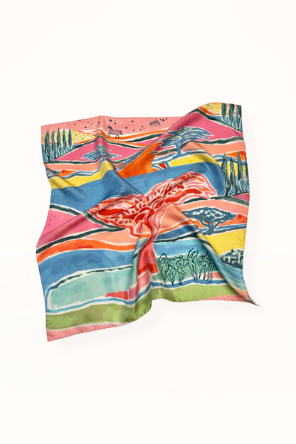 SILK SQUARE SCARF - “PACIFIST PRINT” | WATERCOLOR