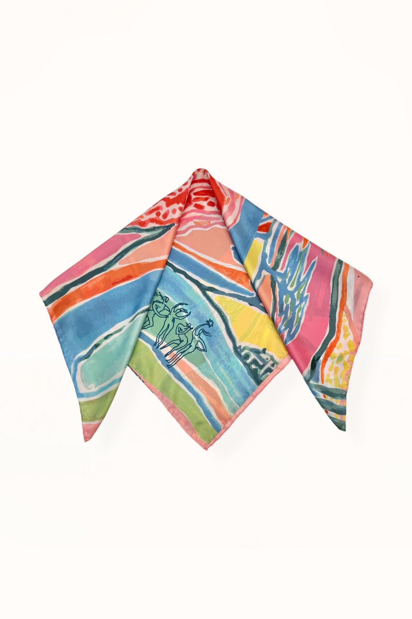 SILK SQUARE SCARF - “PACIFIST PRINT” | WATERCOLOR