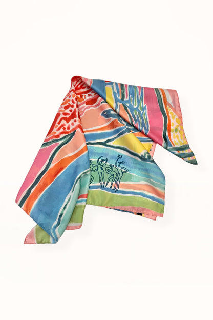 SILK SQUARE SCARF - “PACIFIST PRINT” | WATERCOLOR
