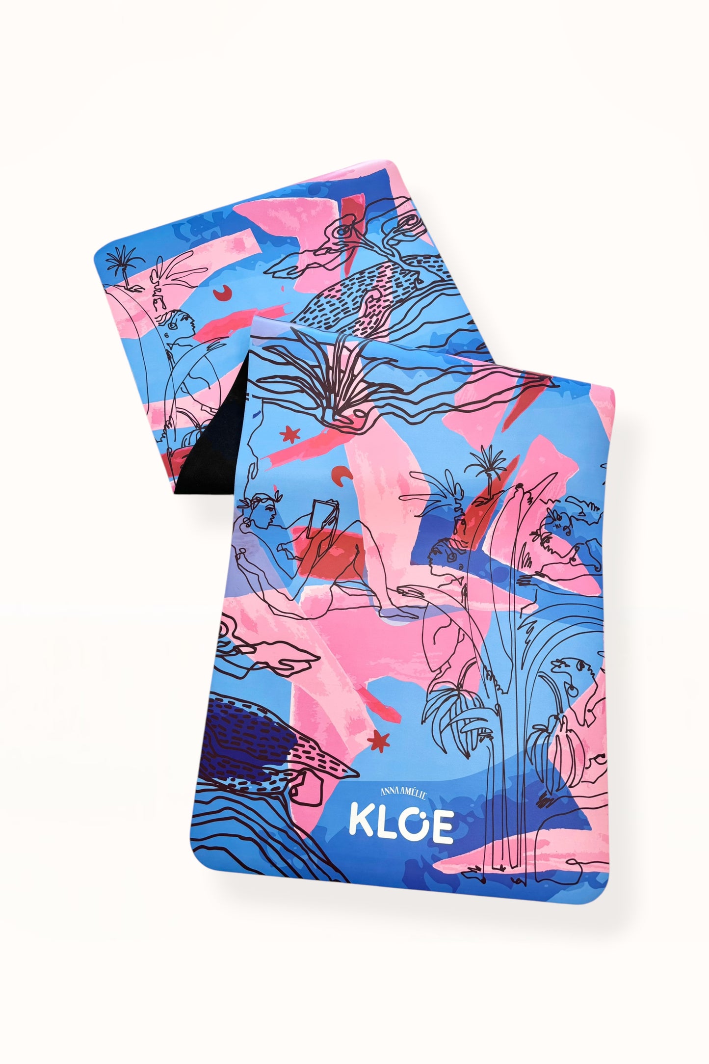 KLOE YOGA & PILATES MAT - “EDEN PRINT” | BLUE & PINK