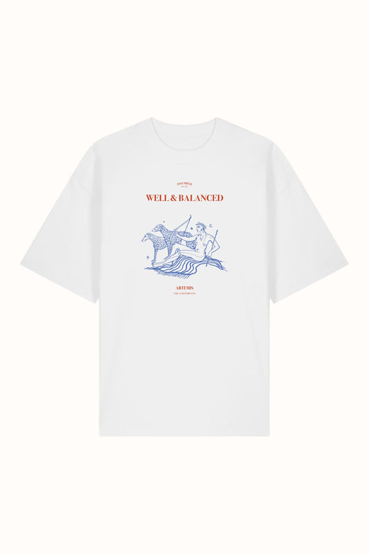 “WELL & BALANCED ” OVERSIZED T-SHIRT | WHITE