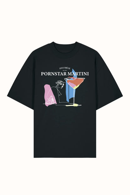 “PORNSTAR MARTINI” OVERSIZED T-SHIRT | BLACK